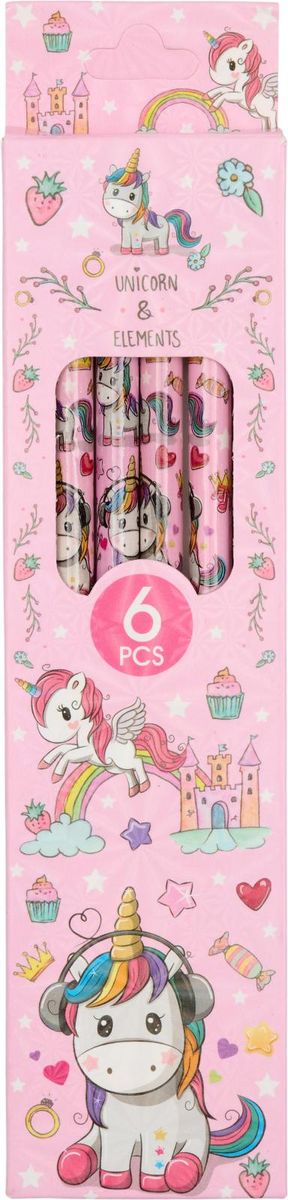Equipage Unicorn Blyantsett/ 6 blyanter